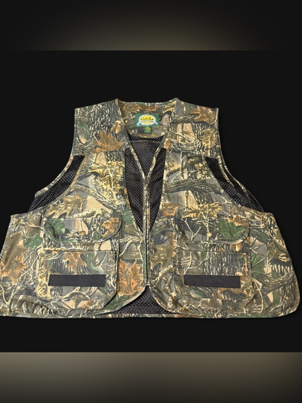 Cabela's Realtree Camo Utility Hunting Vest - Green/Brown/Black